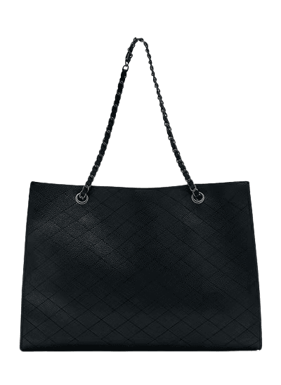 Chain-Handle Quilted Tote