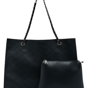 Chain-Handle Quilted Tote