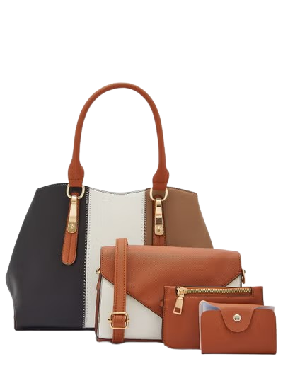 ELLA 4 In 1 Handbag Set: Tote, Crossbody, Pouch, and Cardholder