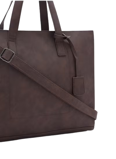 Men's Faux Leather Casual Tote Bag
