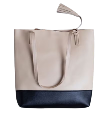 Colour Block Zip Lock Hand Bag