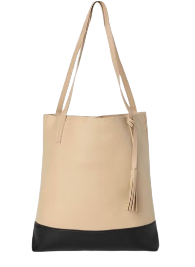 Colour Block Zip Lock Hand Bag