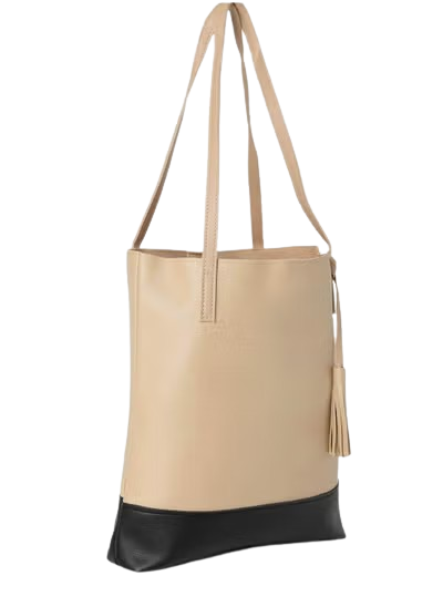 Colour Block Zip Lock Hand Bag